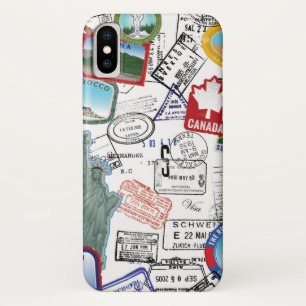 世界のパスポートパターン iPhone X ケース