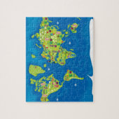 世界のパズルの漫画の地図 ジグソーパズル (縦)