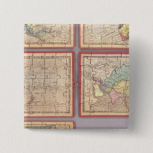 世界のパズル7地図 缶バッジ (正面)