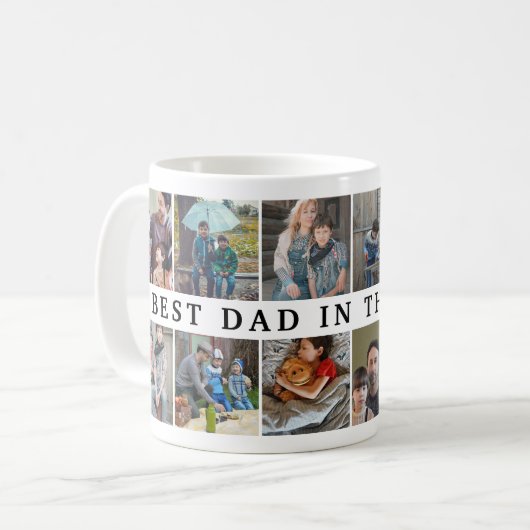 世界のパパが写最高の真コラージュ コーヒーマグカップ (正面左)