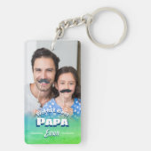 世界のパパ最高のーー父の日の写真キーチェーン キーホルダー (裏面)