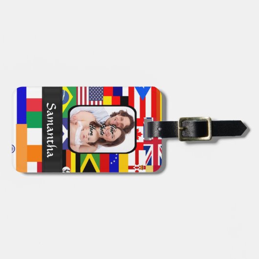 世界のパーソナライズな旗 ラゲッジタグ (正面横)