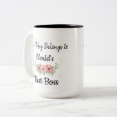 世界のパーソナライズ最高のボス ツートーンマグカップ (正面左)
