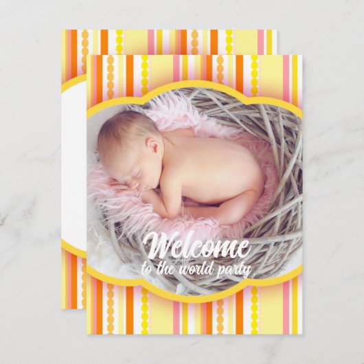 世界のパーティー写真の招待カードへようこそ 招待状 (正面/裏面)