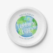 世界のパーティー新生児水の色へようこそ ペーパープレート (正面)