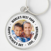 世界のパ最高のパ父の日の写真のギフト キーホルダー (正面)