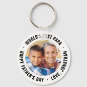 世界のパ最高のパ父の日の写真のギフト キーホルダー (正面)
