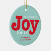 世界のビジネスのロゴに赤カスタム色の喜び セラミックオーナメント (右)