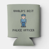 世界のピクセル最高の警察官 缶クーラー (裏面)