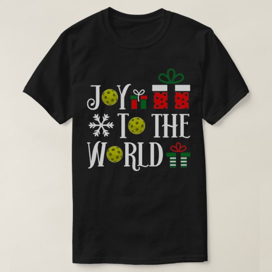 世界のピックボールのクリスマス製品への喜び Tシャツ (デザイン正面)