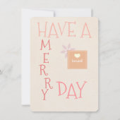 世界のピンクの木に喜び名前を追加フラットクリスマスカード (裏面)