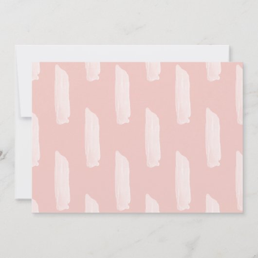 世界のピンク色の水彩ベビーへようこそ 案内状 (裏面)