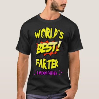 世界のファーター最高のIは父の日の漫画イエロー Tシャツ