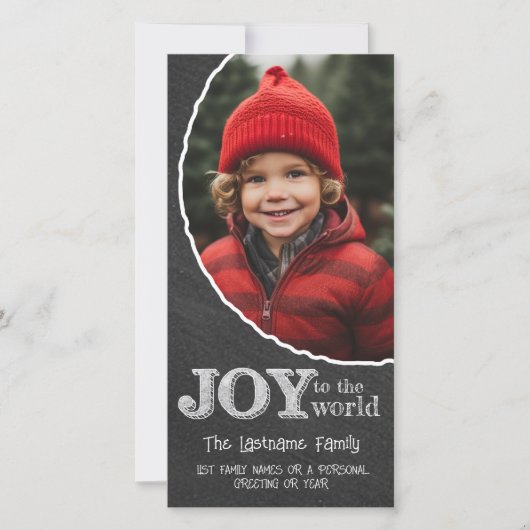 世界のフォトフレームへの黒板の喜び シーズンカード (正面)