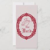 世界のフラットクリスマスグリーティングカードへの喜び サンキューカード (正面)