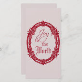 世界のフラットクリスマスグリーティングカードへの喜び サンキューカード (正面/裏面)