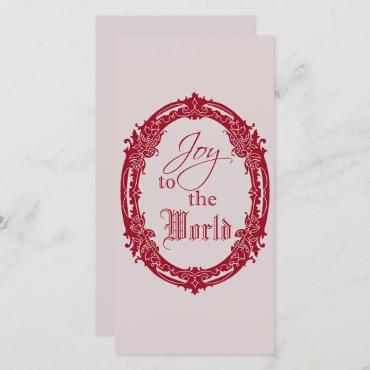 世界のフラットクリスマスグリーティングカードへの喜び サンキューカード (正面/裏面)