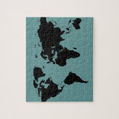 世界のブラックグラフィックマップ ジグソーパズル (縦)