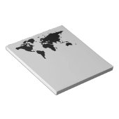 世界のブラックグラフィックマップ ノートパッド (アングル)