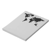 世界のブラックグラフィックマップ ノートパッド (回転)