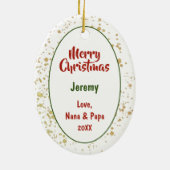 世界のブルドッグスフランスのホリデーへの喜び セラミックオーナメント (裏面)