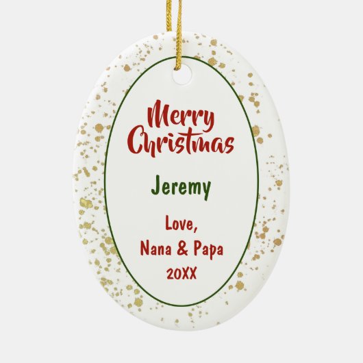 世界のブルドッグスフランスのホリデーへの喜び セラミックオーナメント (裏面)