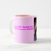 世界のベストのベビーシッター!!! ツートーンマグカップ (正面左)