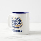 世界のベストの会計係 ツートーンマグカップ (正面左)