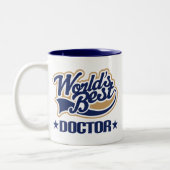 世界のベストの医者 ツートーンマグカップ (左)