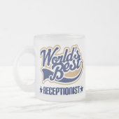 世界のベストの受付係 フロストグラスマグカップ (左)