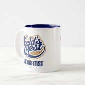 世界のベストの歯科矯正医 ツートーンマグカップ (正面左)