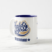 世界のベストの獣医 ツートーンマグカップ (正面左)