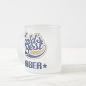 世界のベストの理容師 フロストグラスマグカップ (正面左)