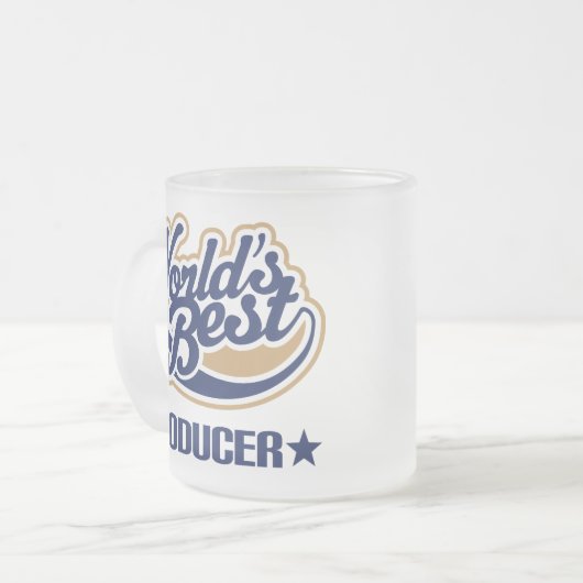 世界のベストの生産者 フロストグラスマグカップ (正面左)
