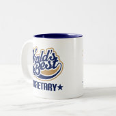 世界のベストの秘書 ツートーンマグカップ (正面左)