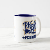 世界のベストの経済学者 ツートーンマグカップ (正面右)
