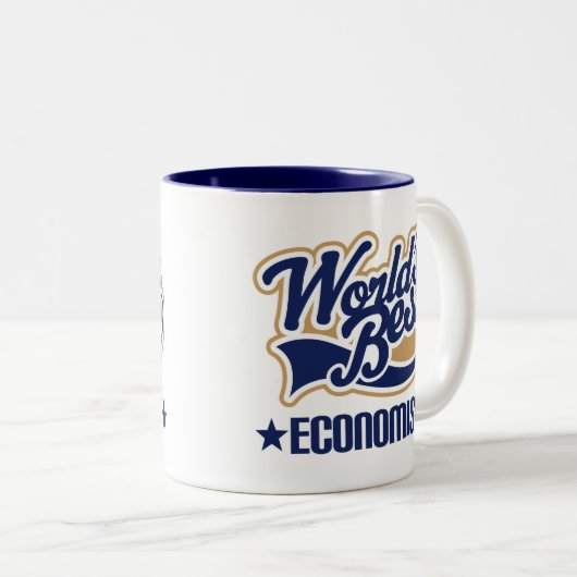世界のベストの経済学者 ツートーンマグカップ (正面右)