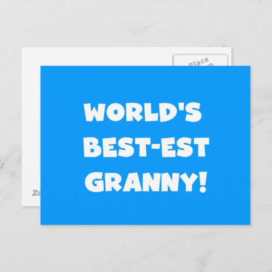 世界のベスト米国東部標準時刻のおばあさんの白い文字のTシャツのギフト ポストカード (正面/裏面)