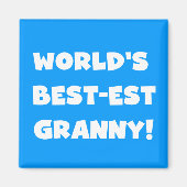 世界のベスト米国東部標準時刻のおばあさんの白い文字のTシャツのギフト マグネット (正面)