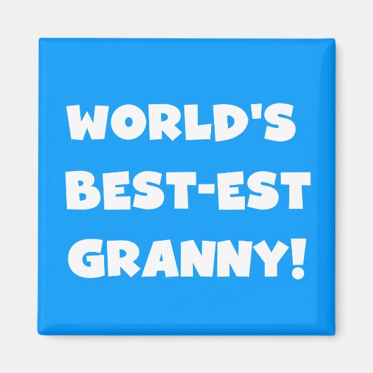 世界のベスト米国東部標準時刻のおばあさんの白い文字のTシャツのギフト マグネット (正面)