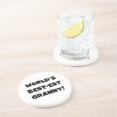 世界のベスト米国東部標準時刻のおばあさんの黒の文字のTシャツのギフト コースター (側面)