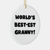世界のベスト米国東部標準時刻のおばあさんの黒の文字のTシャツのギフト セラミックオーナメント (右)