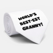 世界のベスト米国東部標準時刻のおばあさんの黒の文字のTシャツのギフト ネクタイ (ロール)