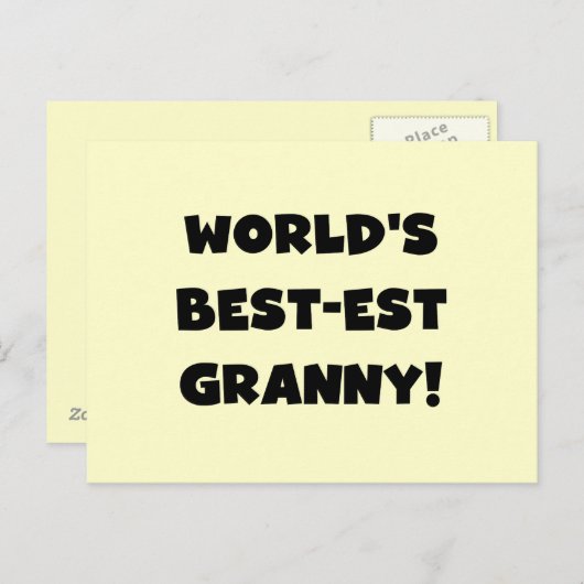 世界のベスト米国東部標準時刻のおばあさんの黒の文字のTシャツのギフト ポストカード (正面/裏面)