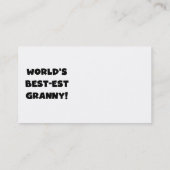 世界のベスト米国東部標準時刻のおばあさんの黒の文字のTシャツのギフト 名刺 (裏面)