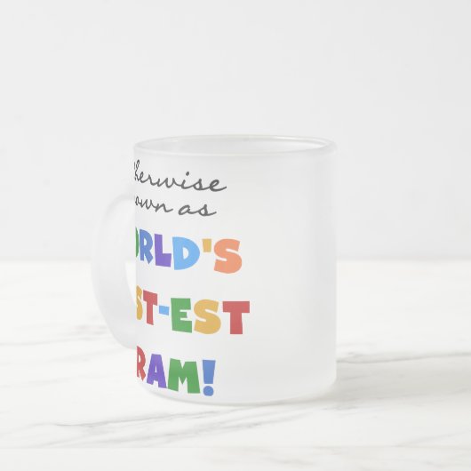 世界のベスト米国東部標準時刻のグラムのギフトとしてさもなければ知られていて フロストグラスマグカップ (正面左)