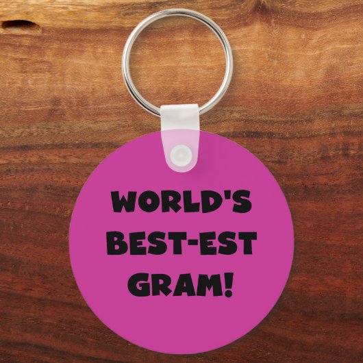 世界のベスト米国東部標準時刻のグラムの黒の文字のTシャツおよびギフト キーホルダー (正面)