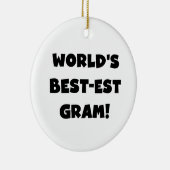 世界のベスト米国東部標準時刻のグラムの黒の文字のTシャツおよびギフト セラミックオーナメント (右)