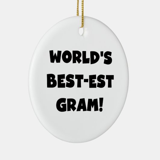 世界のベスト米国東部標準時刻のグラムの黒の文字のTシャツおよびギフト セラミックオーナメント (右)