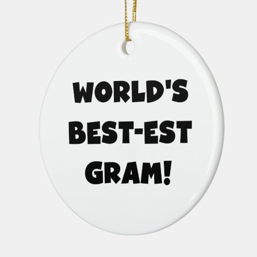 世界のベスト米国東部標準時刻のグラムの黒の文字のTシャツおよびギフト セラミックオーナメント (左)